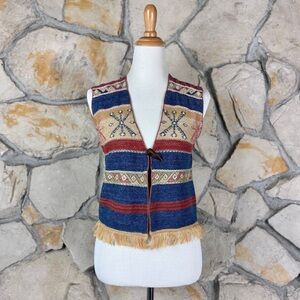 NWT Ralph Lauren Beacon Southwest Linen Blend Sweater Vest Canyon Stripe | M